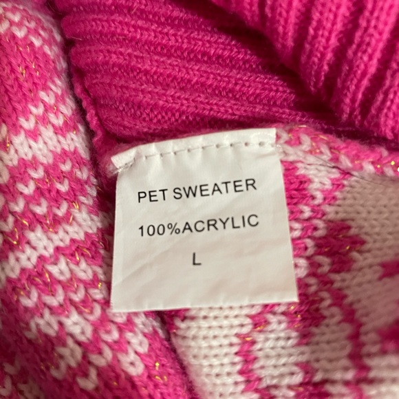 Blueberry Pet Pink Glitter Dog Sweater Size Large - Picture 5 of 6